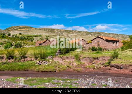 Landwirtschaftliche Landschaft in der Region Maragua, Departemento Sucre, Cordillera Central, Anden, Bolivien, Lateinamerika Stockfoto