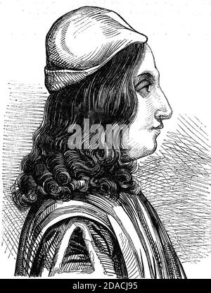 GIOVANNI PICO della MIRANDOLA (1463-1494) italienischer Adliger und Philosoph Stockfoto