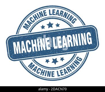 Machine Learning Stempel. Machine Learning Zeichen. Runde Grunge Etikett Stock Vektor