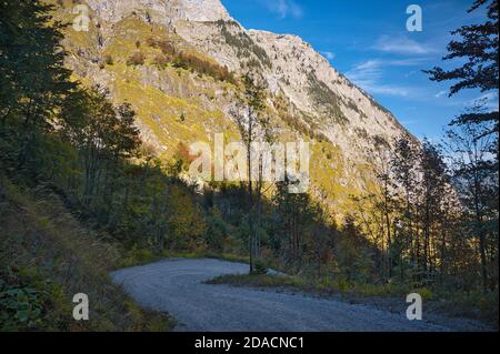 Herbststimmung im Bluntauer Tal Stockfoto