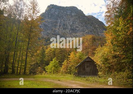 Herbststimmung im Bluntauer Tal Stockfoto