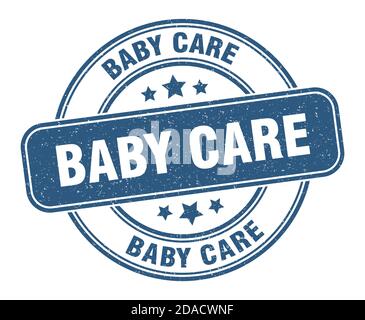 Babypflegestempel. Babypflegestempel. Rundes Grunge-Etikett Stock Vektor