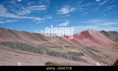 Tal von Vinicunca, in Peru Stockfoto