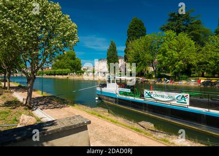 Frankreich, Cher (18), Vierzon, Canal du Berry, Barge 'Le Cher' Stockfoto