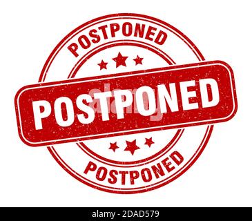 Verschobene Briefmarke. Verschobene Tafel. Rundes Grunge-Etikett Stock Vektor