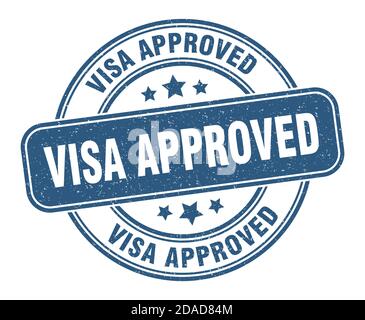 visa genehmigt Stempel. visa genehmigt Zeichen. Runde Grunge Etikett Stock Vektor