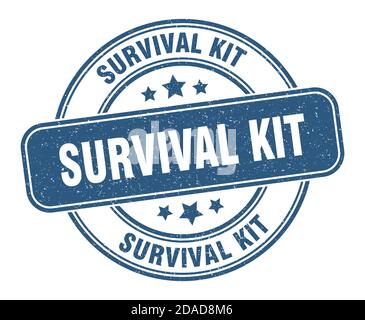 Survival Kit Stempel. Survival Kit Zeichen. Runde Grunge Etikett Stock Vektor