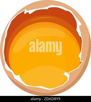 Flacher Stil Ei Eigelb Cartoon, geknackt Ei mit Eigelb Vektor-Design Stock Vektor