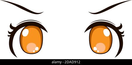 Dies ist eine Illustration von Cute Anime-Stil Augen mit einem Verärgerliche Optik Stock Vektor