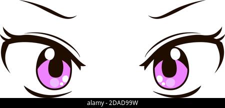 Dies ist eine Illustration von Cute Anime-Stil Augen mit einem Verärgerliche Optik Stock Vektor