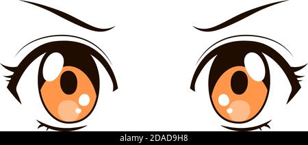 Dies ist eine Illustration von Cute Anime-Stil Augen mit einem Verärgerliche Optik Stock Vektor
