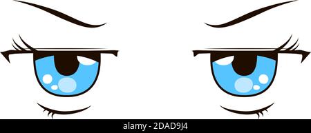 Dies ist eine Illustration von Cute Anime-Stil Augen mit einem Verärgerliche Optik Stock Vektor