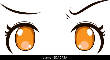 Dies ist eine Illustration von Cute Anime-Stil Augen mit einem Verdächtiger Ausdruck Stock Vektor