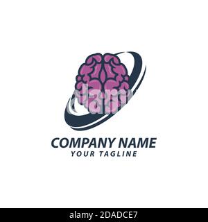 Think Brain Mind Logo Design Vektor-Vorlage. Brainstorming Ideen generieren Logotype Concept Icon. Stock Vektor