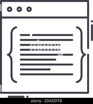 Manuelles Programmiersymbol, lineare isolierte Illustration, dünner Linienvektor, Webdesign-Zeichen, Umrisskonzept-Symbol mit bearbeitbarer Kontur auf Weiß Stock Vektor