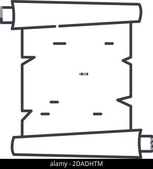 Scroll-Symbol, lineare isolierte Illustration, dünne Linie Vektor, Web-Design-Zeichen, Kontur Konzept Symbol mit editierbaren Kontur auf weißem Hintergrund. Stock Vektor