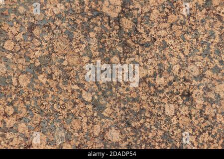 Die Textur einer bunt gesprenkelten polierten Marmorplatte. Stockfoto