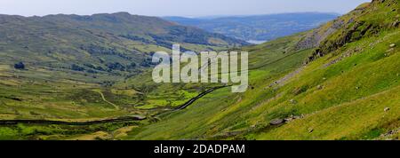 Sommeransicht des Kirkstone Pass, Lake District National Park, Cumbria, England, UK Stockfoto