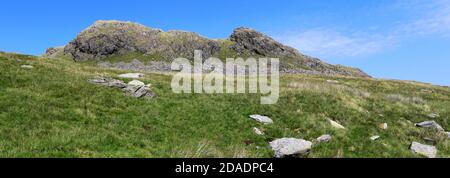 Sommer Blick auf Little Hart Crag Fell, Hartsop Valley, Kirkstone Pass, Lake District National Park, Cumbria, England, UK Little Hart Crag Fell ist ein o Stockfoto