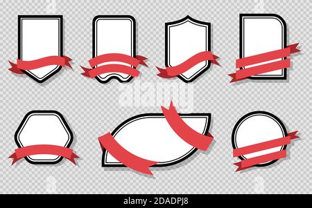 Set von lockigen Rahmen mit Bändern auf einem transparenten Hintergrund. EPS 10 Stock Vektor