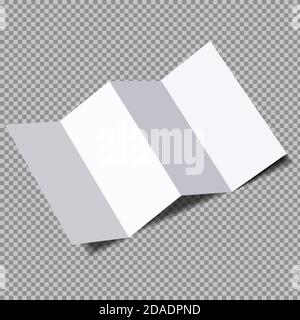 Layout der Broschüre in 4-fach auf transparentem Hintergrund. Isoliertes Vektorobjekt. Stock Vektor