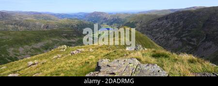 Sommeransicht von Middle Dodd Fell, Hartsop Valley, Kirkstone Pass, Lake District National Park, Cumbria, England, UK Middle Dodd Fell ist einer der 214 Stockfoto