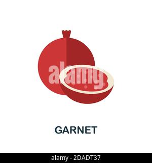 Granatsymbol. Einfaches Element aus der Obstsammlung. Creative Garnet Symbol für Web-Design, Vorlagen, Infografiken und vieles mehr Stock Vektor