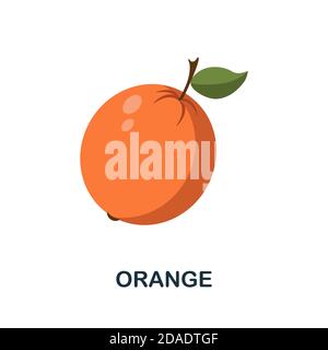 Orangefarbenes Symbol. Einfaches Element aus der Obstsammlung. Creative Orange Symbol für Web-Design, Vorlagen, Infografiken und vieles mehr Stock Vektor