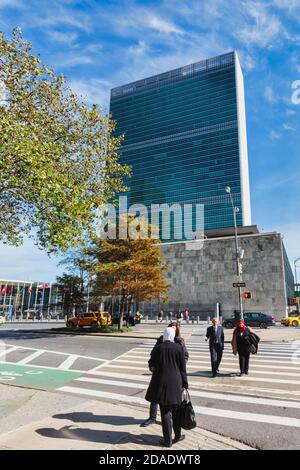 Hauptsitz der Vereinten Nationen, New York City, New York State, Vereinigte Staaten von Amerika. Stockfoto