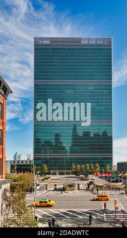Hauptsitz der Vereinten Nationen, New York City, New York State, Vereinigte Staaten von Amerika. Stockfoto