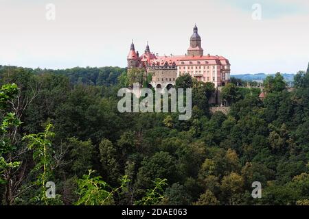 Ksiaz Wielki, polen 06/19/2020 berühmte historische Burg in Furstenstein Niederschlesien, die der Familie Hochberg gehörte Stockfoto