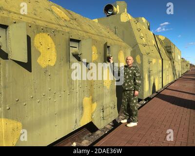 Besatzungsmitglied des gepanzerten Zuges Stockfoto