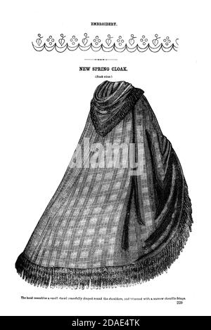 Godeys Mode für März 1864 aus Godeys Lady's Book and Magazine, Marc, 1864, Band LXIX, (Band 69), Philadelphia, Louis A. Godey, Sarah Josepha Hale, Stockfoto