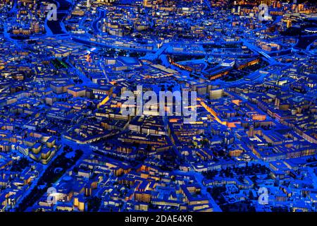 Modell Moskau, Nachtansicht. Das zentrale Viertel der Stadt ist der Kreml, Tverskaya, Alexander-Garten. Moskau, Russland, 07.31.2019 Stockfoto