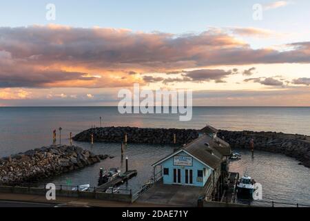 Sonnenuntergang in Ventnor Haven, Isle of Wight Stockfoto