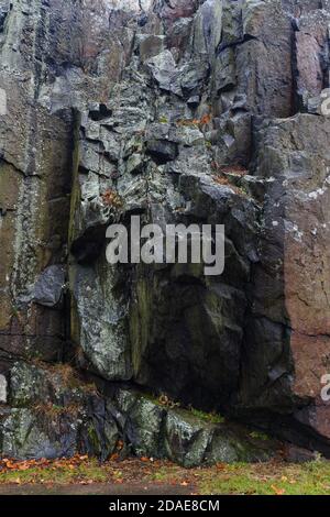 Stadtpark in Helsinki mit Pfaden und Felsen Stockfoto