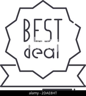 Best Deal Symbol, lineare isolierte Illustration, dünne Linie Vektor, Web-Design-Zeichen, Kontur Konzept Symbol mit editierbaren Kontur auf weißem Hintergrund. Stock Vektor