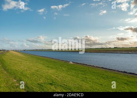 Landschaft an der Husumer Au, Husum, Schleswig-Holstein, Deutschland, Europa Stockfoto