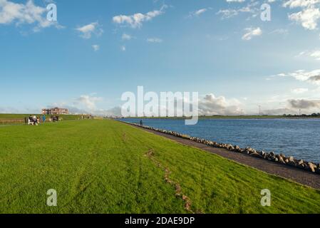 Landschaft an der Husumer Au, Husum, Schleswig-Holstein, Deutschland, Europa Stockfoto
