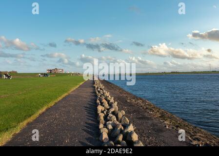 Landschaft an der Husumer Au, Husum, Schleswig-Holstein, Deutschland, Europa Stockfoto