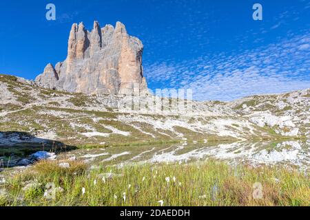 Tre Cime di Lavaredo, Dolomiten, Auronzo di Cadore, Provinz Belluno, Venetien, Italien, Europa Stockfoto