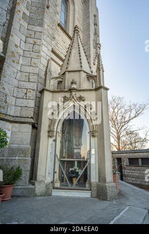 Tempel der Expiatori del Sagrat Cor bei Sonnenuntergang auf dem Mont Tibidabo in Barcelona Spanien Stockfoto