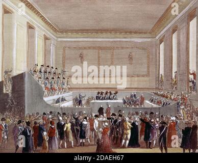 Fouquier-Tinville vor dem Revolutionären Gericht - 1795 Stockfoto