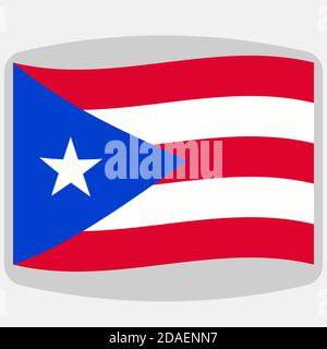 Flagge Puerto Rico, Vektorgrafik, flacher Stil Stockfoto