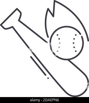 Baseball-Symbol, lineare isolierte Illustration, dünne Linie Vektor, Web-Design-Zeichen, Kontur Konzept-Symbol mit editierbarer Kontur auf weißem Hintergrund. Stock Vektor