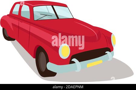 Rote Oldtimer flach Vektor-Objekt Stock Vektor