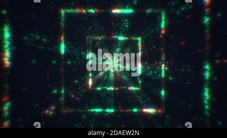 Futuristischer Tunnel mit Neonlicht. 3d-Rendering Stockfoto