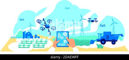 Digitale Landwirtschaft flach Konzept Vektor-Illustration Stock Vektor