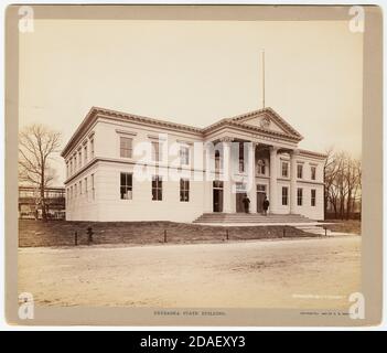 Außenansicht des Nebraska-Gebäudes auf der Weltausstellung in Kolumbien, Chicago, Illinois, 1893. Stockfoto