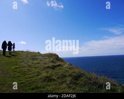 Challborough Bay und Burgh Island, Devon, Großbritannien. Stockfoto